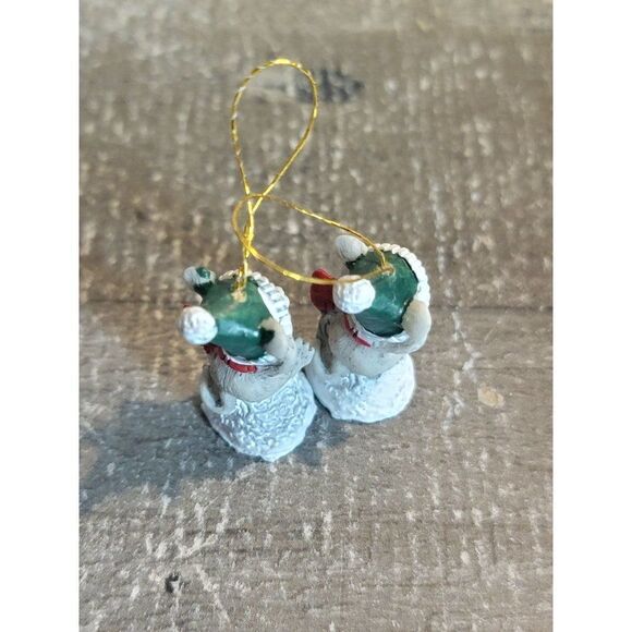 Happy Mouse mice mini ornament set Xmas decor - Picture 4 of 4